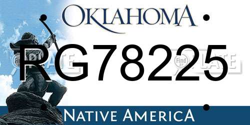 RG78225 Oklahoma License Plate