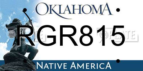 RGR815 Oklahoma License Plate