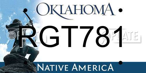 RGT781 Oklahoma License Plate