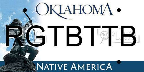 RGTBTTB Oklahoma License Plate