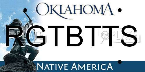 RGTBTTS Oklahoma License Plate