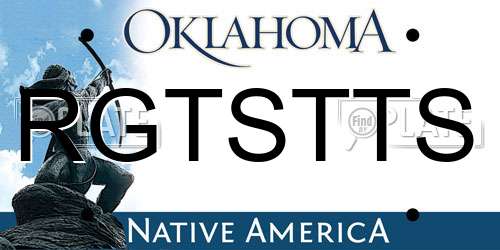 RGTSTTS Oklahoma License Plate
