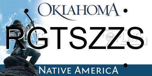 RGTSZZS Oklahoma License Plate