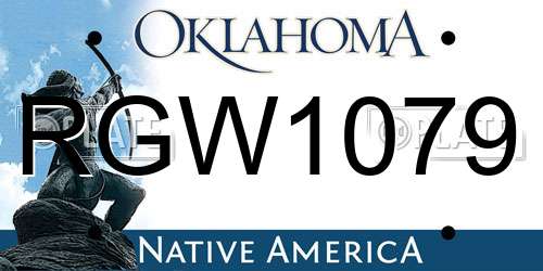 RGW1079 Oklahoma License Plate