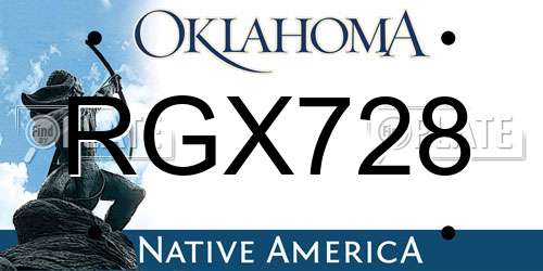 RGX728 Oklahoma License Plate