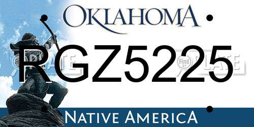 RGZ5225 Oklahoma License Plate