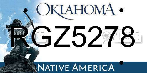RGZ5278 Oklahoma License Plate