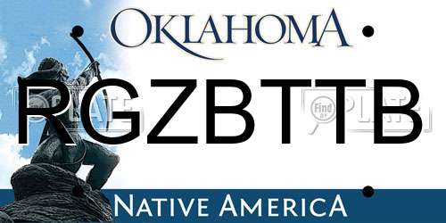 RGZBTTB Oklahoma License Plate