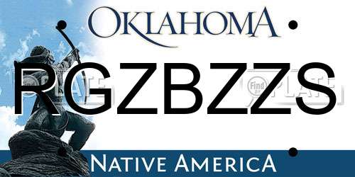 RGZBZZS Oklahoma License Plate