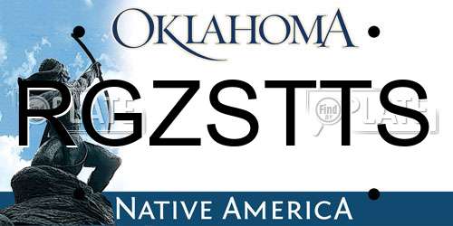 RGZSTTS Oklahoma License Plate