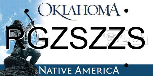 RGZSZZS Oklahoma License Plate