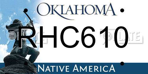 RHC610 Oklahoma License Plate