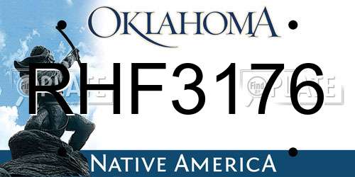 RHF3176 Oklahoma License Plate