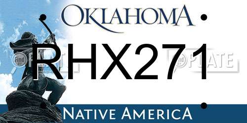 RHX271 Oklahoma License Plate