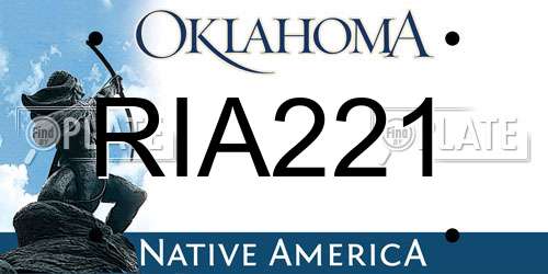 RIA221 Oklahoma License Plate