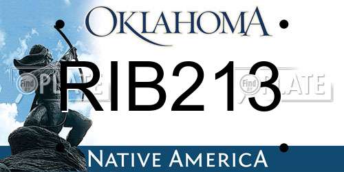 RIB213 Oklahoma License Plate