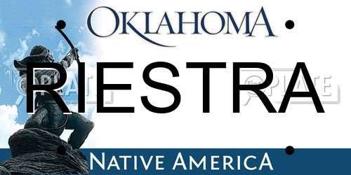RIESTRA Oklahoma License Plate