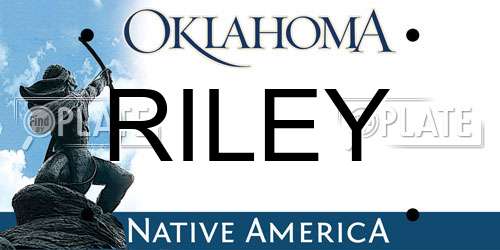 RILEY Oklahoma License Plate