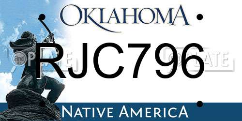 RJC796 Oklahoma License Plate