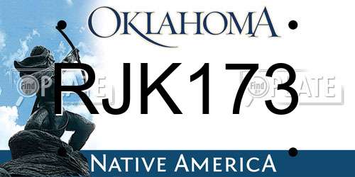 RJK173 Oklahoma License Plate