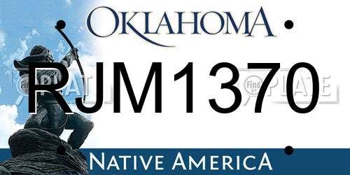 RJM1370 Oklahoma License Plate