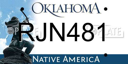 RJN481 Oklahoma License Plate