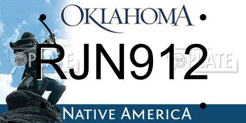 RJN912 Oklahoma License Plate