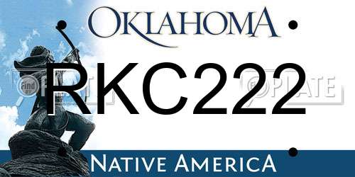 RKC222 Oklahoma License Plate