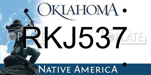 RKJ537 Oklahoma License Plate