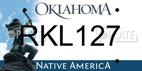RKL127 Oklahoma License Plate
