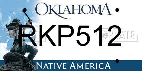 RKP512 Oklahoma License Plate