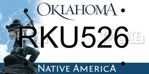 RKU526 Oklahoma License Plate