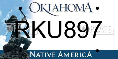 RKU897 Oklahoma License Plate