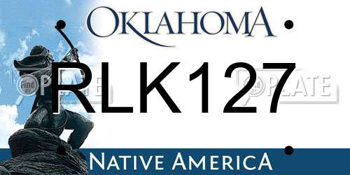 RLK127 Oklahoma License Plate