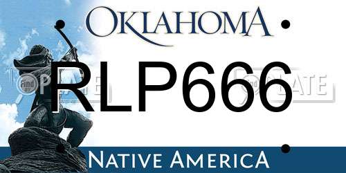 RLP666 Oklahoma License Plate