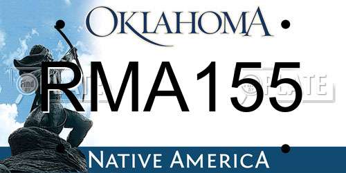 RMA155 Oklahoma License Plate