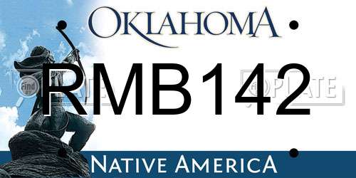 RMB142 Oklahoma License Plate