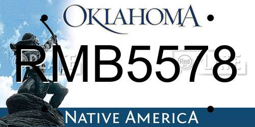 RMB5578 Oklahoma License Plate