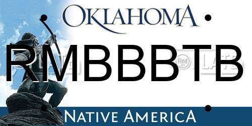 RMBBBTB Oklahoma License Plate