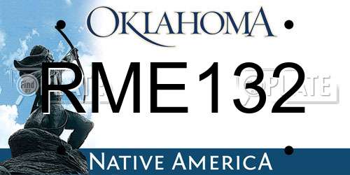 RME132 Oklahoma License Plate