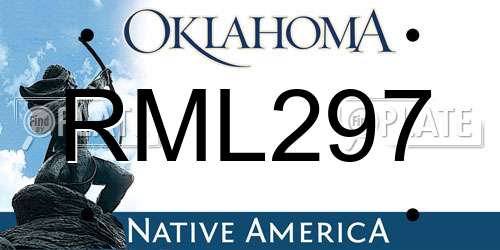RML297 Oklahoma License Plate