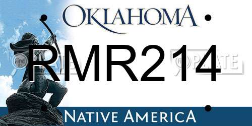 RMR214 Oklahoma License Plate