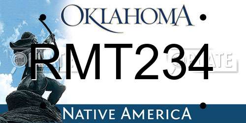 RMT234 Oklahoma License Plate