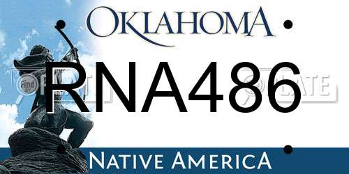 RNA486 Oklahoma License Plate