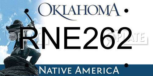 RNE262 Oklahoma License Plate