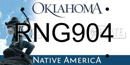RNG904 Oklahoma License Plate
