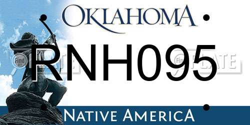 RNH095 Oklahoma License Plate
