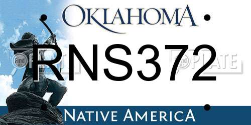 RNS372 Oklahoma License Plate