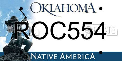 ROC554 Oklahoma License Plate
