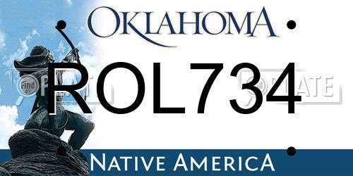 ROL734 Oklahoma License Plate
